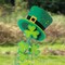 Set of 2 42"H St. Patrick's Metal Leprechaun Hat Shamrocks Yard stake